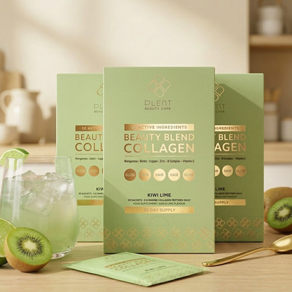 2+1 bundle | Plent Beauty Blend Collagen Kiwi Lime 30 day supply box - 30 Sachets