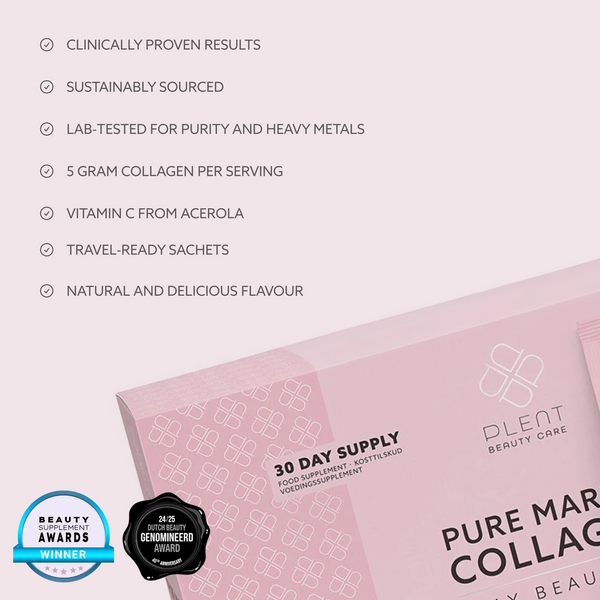 Pure Marine Collageen Pink Raspberry | 30 sachets = 30 dagen