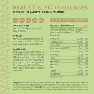 2+1 bundel | Plent Beauty Blend Collagen Kiwi Lime 30 dagen voorraaddoos - 30 zakjes