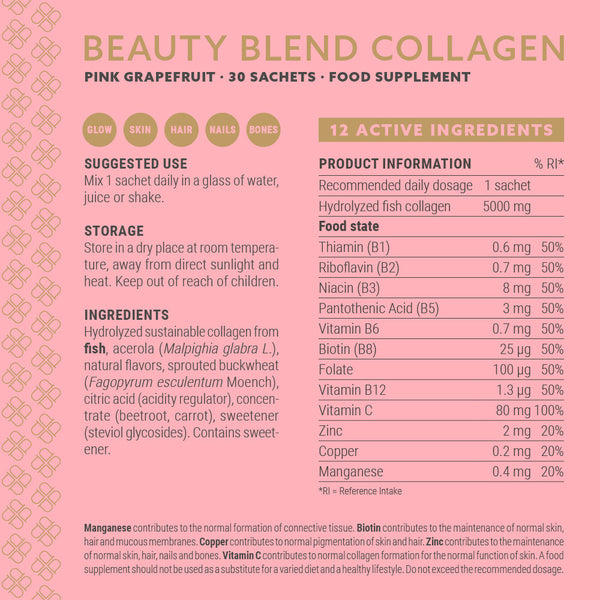 Beauty Blend Collagen Pink Grapefruit 30 day supply box - 30 breve