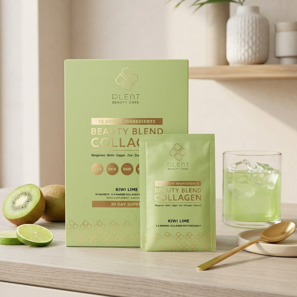 Plent Beauty Blend Collagen Kiwi Lime 30 day supply box - 30 Sachets