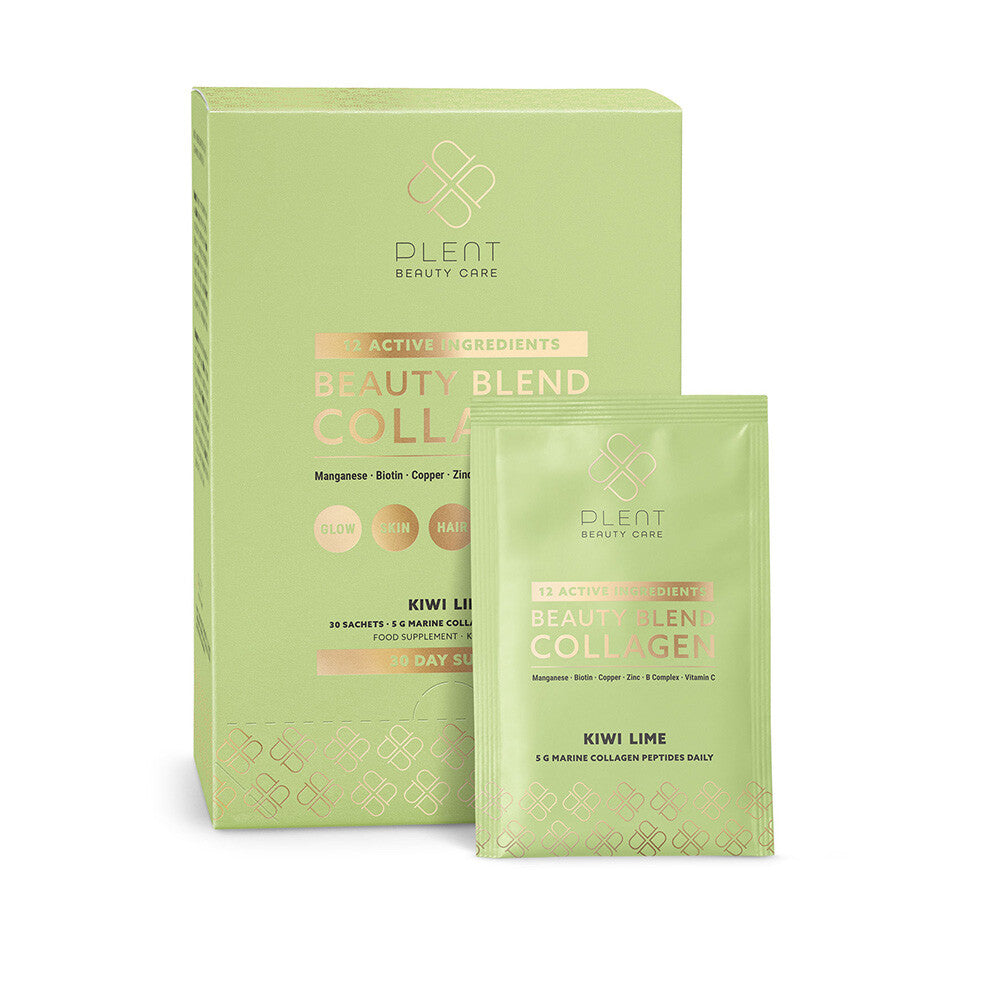 Plent Beauty Blend Collagen Kiwi Lime 30 day supply box - 30 Sachets