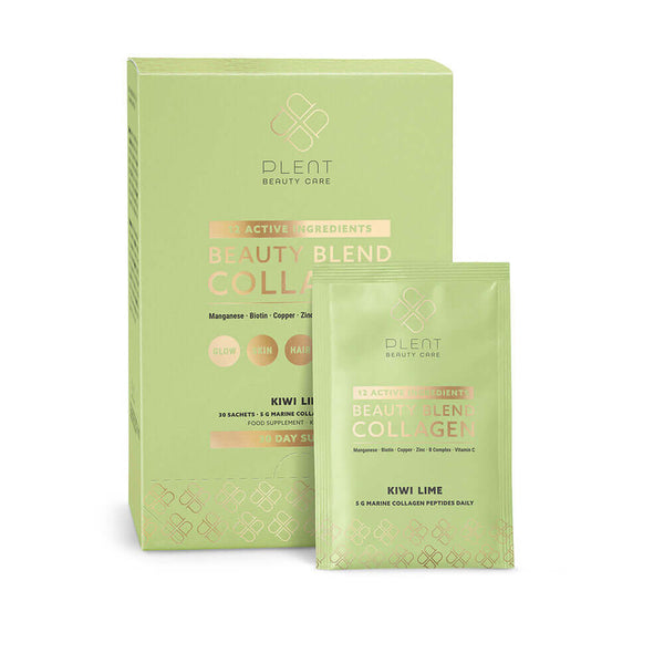 2+1 bundel | Plent Beauty Blend Collagen Kiwi Lime 30 dagen voorraaddoos - 30 zakjes