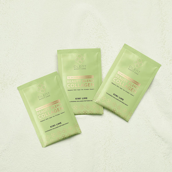 Plent Beauty Blend Collagen Kiwi Lime 30 day supply box - 30 Sachets