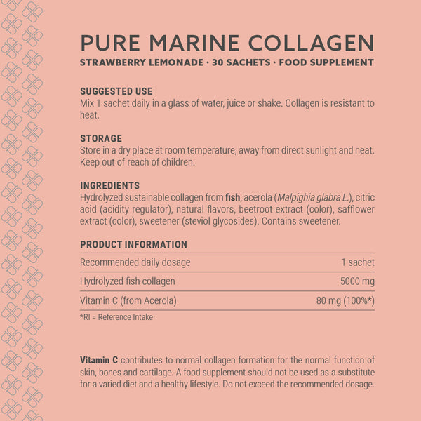 Pure Marine Collagen Strawberry Lemonade 30 day supply box - 30 Sachets
