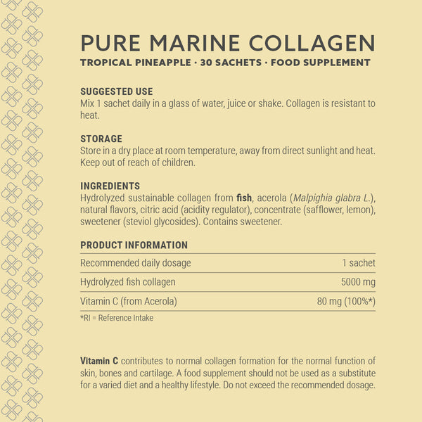 Pure Marine Collagen Tropical Pineapple 30 day supply box - 30 Sachets
