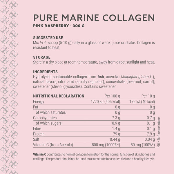 Pure Marine Collagen Pink Raspberry  - 300g